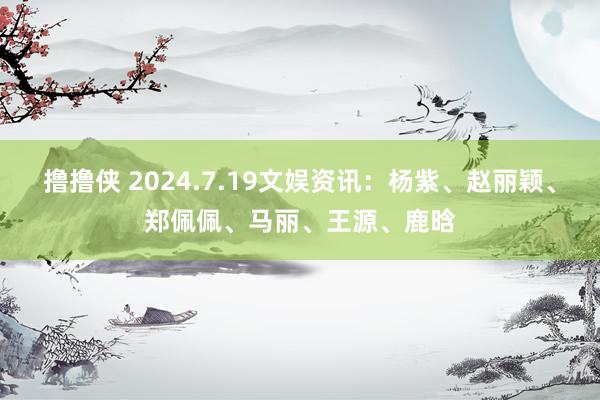 撸撸侠 2024.7.19文娱资讯：杨紫、赵丽颖、郑佩佩、马丽、王源、鹿晗