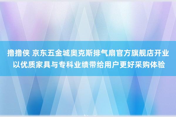 撸撸侠 京东五金城奥克斯排气扇官方旗舰店开业 以优质家具与专科业绩带给用户更好采购体验