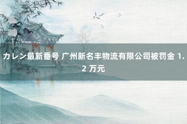 カレン最新番号 广州新名丰物流有限公司被罚金 1.2 万元