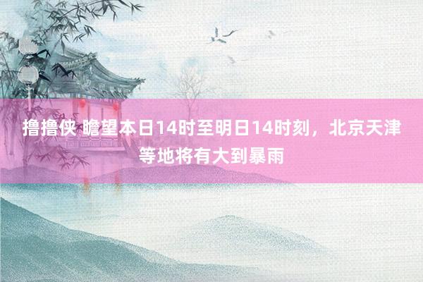 撸撸侠 瞻望本日14时至明日14时刻，北京天津等地将有大到暴雨