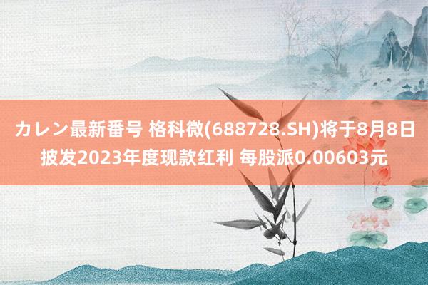 カレン最新番号 格科微(688728.SH)将于8月8日披发2023年度现款红利 每股派0.00603元