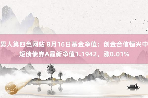 男人第四色网站 8月16日基金净值：创金合信恒兴中短债债券A最新净值1.1942，涨0.01%