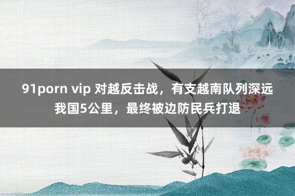 91porn vip 对越反击战，有支越南队列深远我国5公里，最终被边防民兵打退