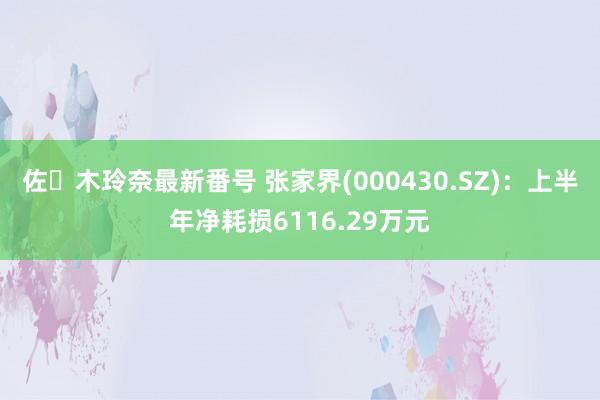 佐々木玲奈最新番号 张家界(000430.SZ)：上半年净耗损6116.29万元