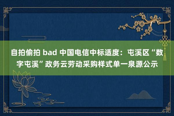 自拍偷拍 bad 中国电信中标适度：屯溪区“数字屯溪”政务云劳动采购样式单一泉源公示