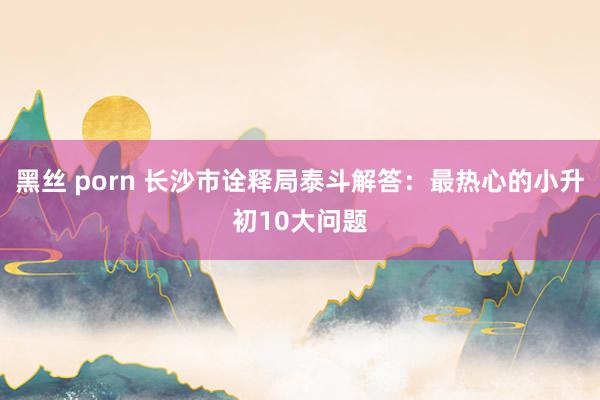 黑丝 porn 长沙市诠释局泰斗解答：最热心的小升初10大问题