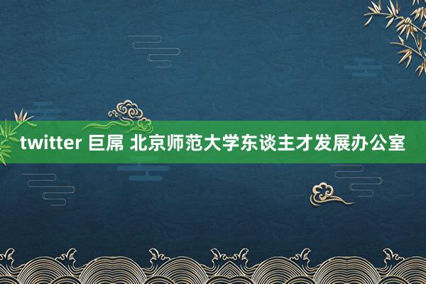 twitter 巨屌 北京师范大学东谈主才发展办公室