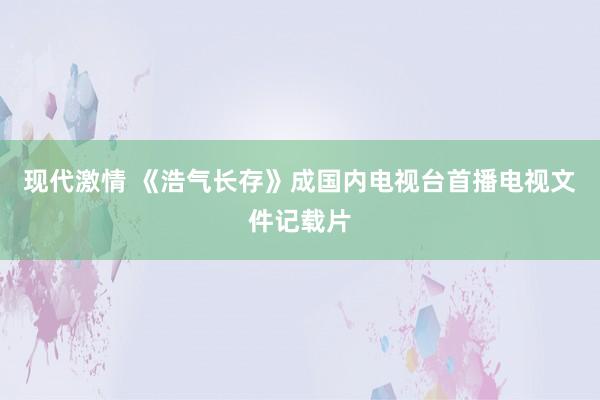 现代激情 《浩气长存》成国内电视台首播电视文件记载片